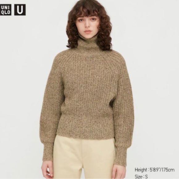 Uniqlo U Lifewear turtleneck sweater GUC size small wool blend - Picture 3 of 6